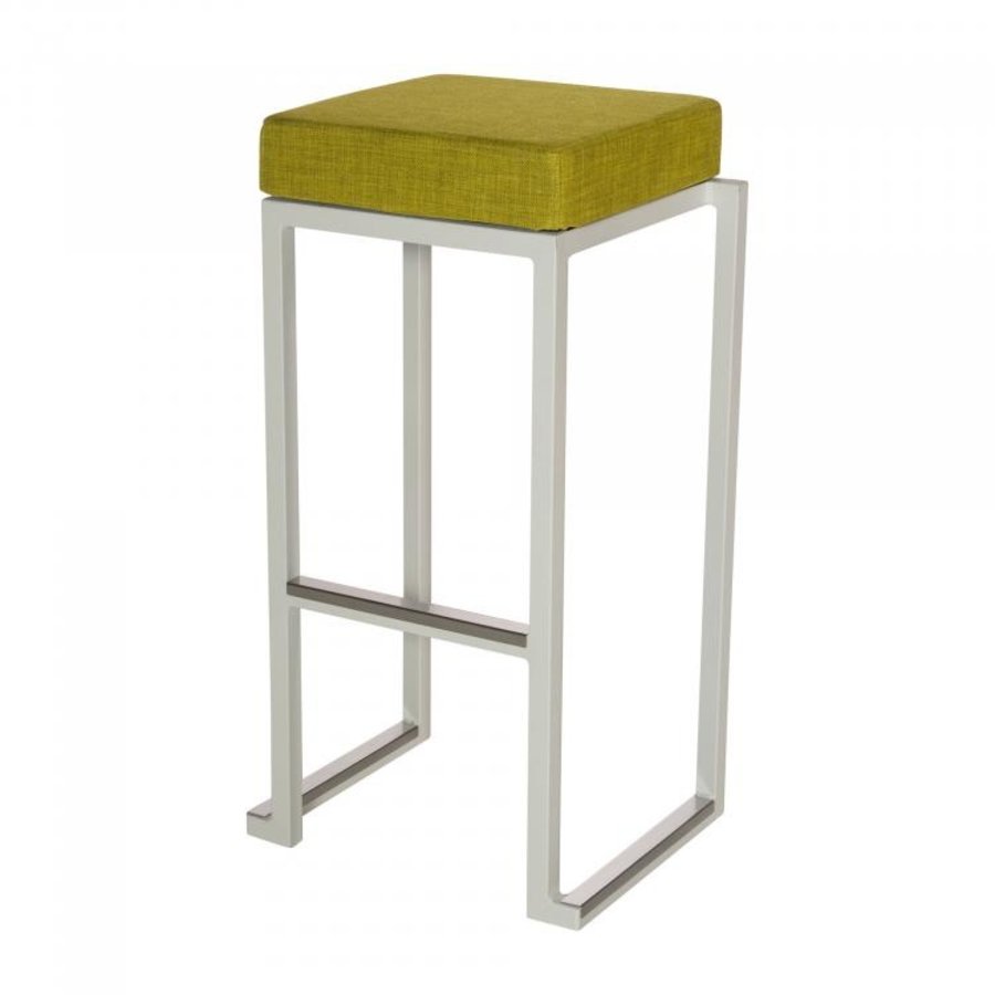 Tabouret de bar Kubo Smart Bar | Acier/Lin | Blanc/Citron vert| 4 pièces