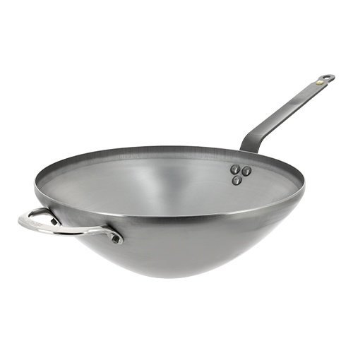  HorecaTraders Wokpfanne | Stahlblech | 1,96 kg | 10 x Ø32 cm 