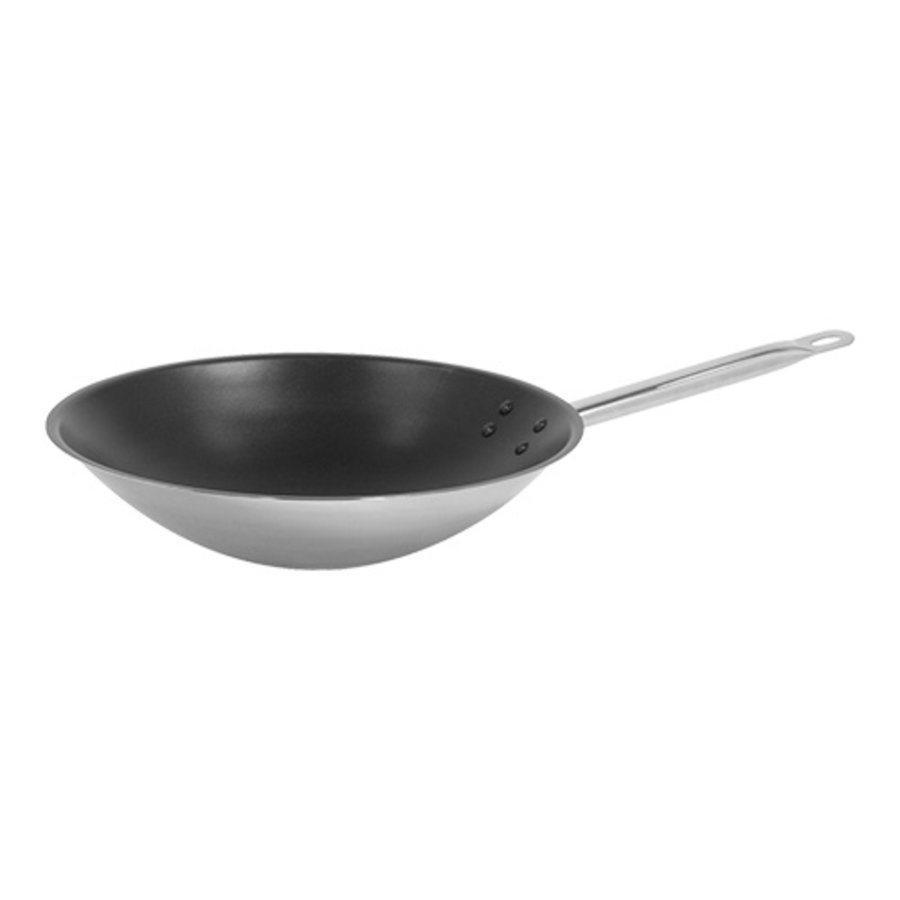 Poêle wok | Antiadhésif | acier inoxydable | Ø36 cm