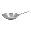 HorecaTraders wok pan | stainless steel | 1.7kg | 9 x Ø36 cm