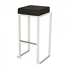 HorecaTraders Tabouret de bar Kubo Smart Bar Alu | Aluminium/Lin | Blanc/Anthracite | 4 pièces