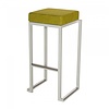 HorecaTraders Bar stool Kubo Smart Bar Alu | Aluminium/Linen | White/Lime | 4 pieces