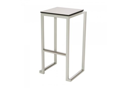  HorecaTraders Bar stool Kubo Smart Bar Alu | Aluminum | Volkern/White | 4 pieces 