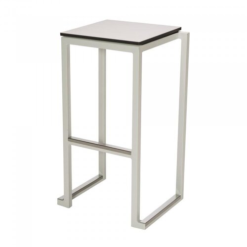  HorecaTraders Bar stool Kubo Smart Bar Alu | Aluminum | Volkern/White | 4 pieces 