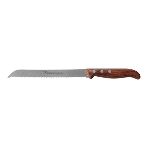  HorecaTraders Broodgolfmes | RVS | Hout | 21 cm 