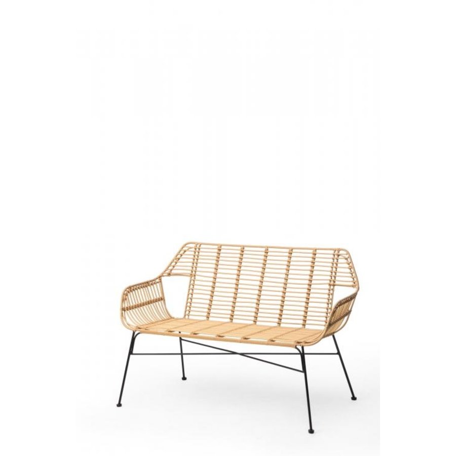 Stapelbare Bank Palme | PE-Rattan | Beige | 72 x 127 x 83 cm