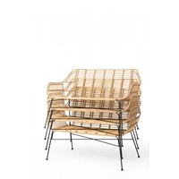 Stapelbare Bank Palme | PE-Rattan | Beige | 72 x 127 x 83 cm