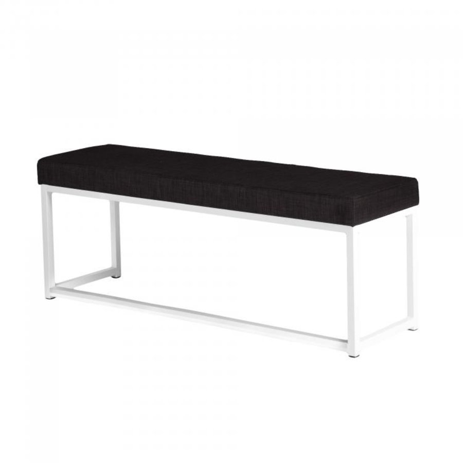 Banque | Acier/Lin | Blanc/Noir | 2 pièces