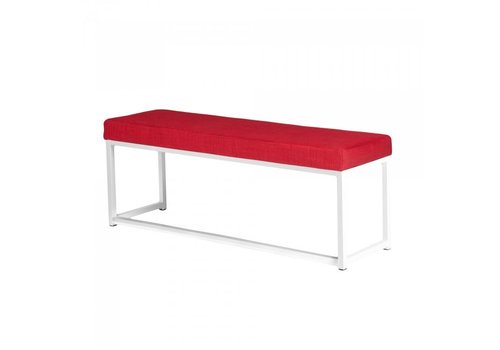  HorecaTraders Bank | Stahl/Leinen | Weiß/Rot | 2 Stück 