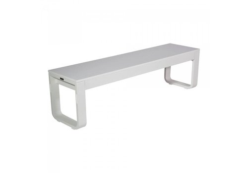  HorecaTraders Foldable Bench FLOW | Aluminium/Melamine | White | 160x40x45cm 