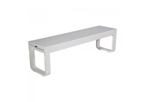  HorecaTraders Klappbank Flow | Aluminium/Melamin | Weiß | 160 x 40 x 45 cm 