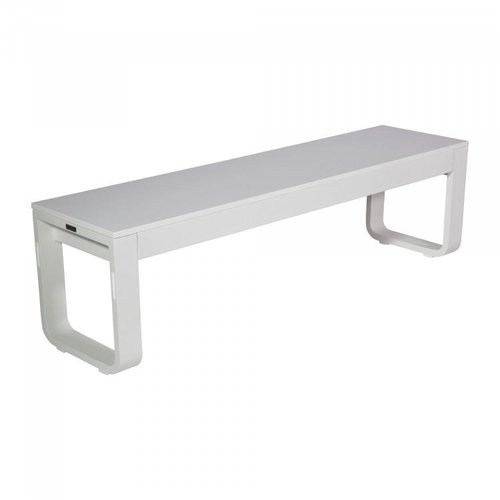  HorecaTraders Foldable Bench FLOW | Aluminium/Melamine | White | 160x40x45cm 