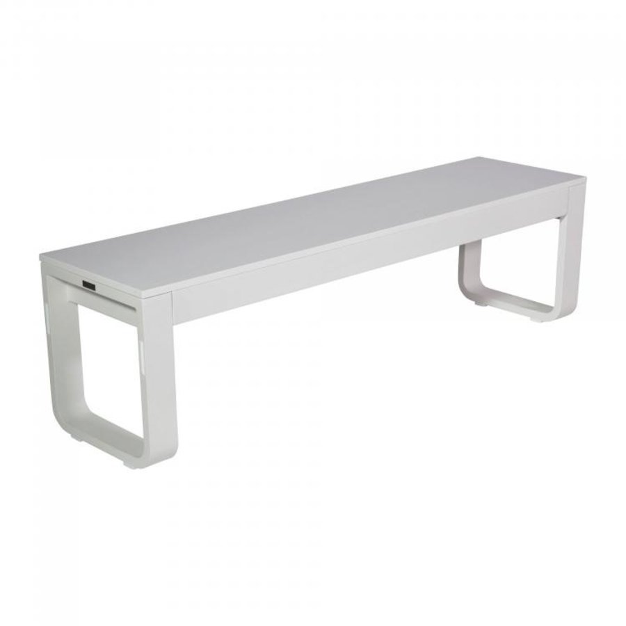 Klappbank Flow | Aluminium/Melamin | Weiß | 160 x 40 x 45 cm