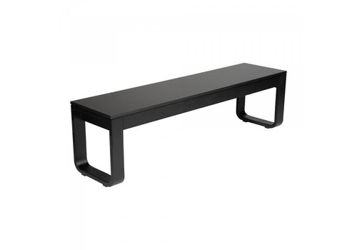  HorecaTraders Foldable Bench FLOW | Aluminium/Melamine | Black | 160x40x45cm 
