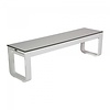 HorecaTraders Foldable Bench FLOW | Aluminium/Volkern | White | 160x40x45cm