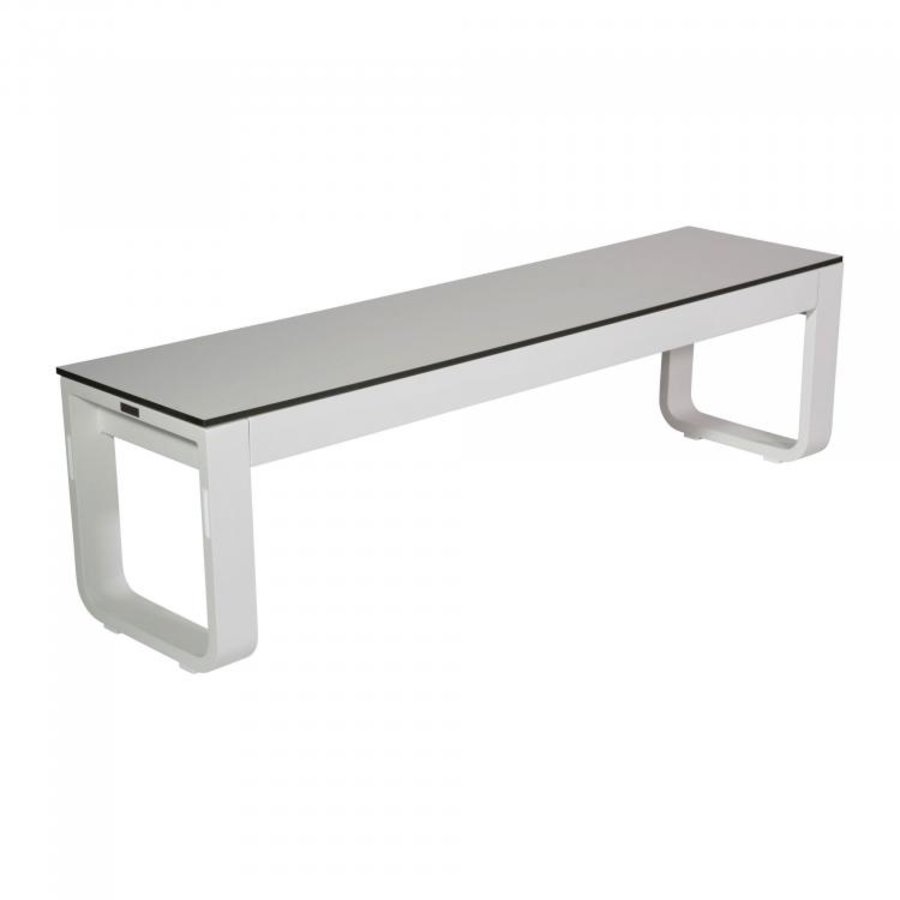Foldable Bench FLOW | Aluminium/Volkern | White | 160x40x45cm