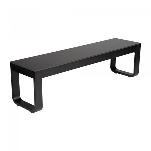  HorecaTraders Foldable Bench Seat | Aluminium/Volkern | Black | 160x40x45cm 