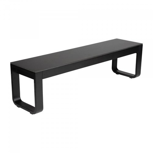  HorecaTraders Klappbank | Aluminium/Volkern | Schwarz | 160 x 40 x 45 cm 