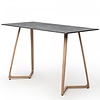 HorecaTraders High Dining Table Wings Grande | Aluminum | Gray Marble | 180x80x110cm