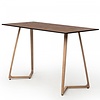HorecaTraders Table à manger haute Wings Grande | Aluminium | Or | 180 x 80 x 110 cm