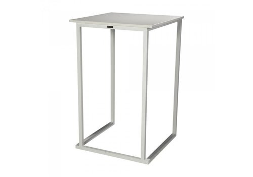  HorecaTraders Table de bar | Aluminium/Mélamine | Blanc | 70 x 70 x 110 cm 