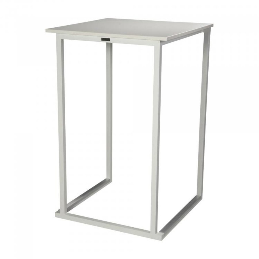 Table de bar | Aluminium/Mélamine | Blanc | 70 x 70 x 110 cm