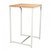 HorecaTraders Standing table Kubo Party | Steel | White/Bamboo | 70x70x110cm