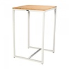 HorecaTraders Statafel Kubo Party | Staal | Wit/Bamboe | 70 x 70 x 110 cm