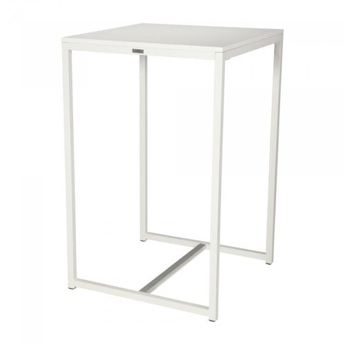  HorecaTraders Kubo Party Stehtisch | Stahl/Melamin | Weiß | 70 x 70 x 110 cm 