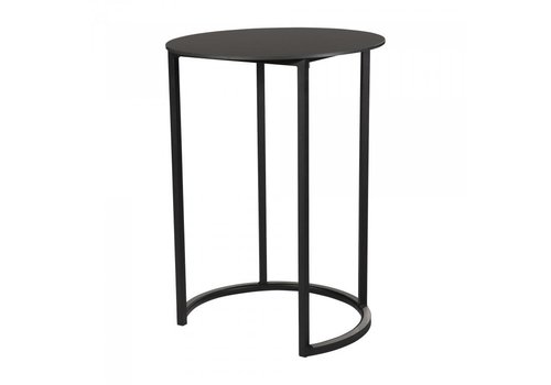  HorecaTraders Standing table Kubo Curve | Aluminium/Volkern | Black | Ø80 x 110 cm 