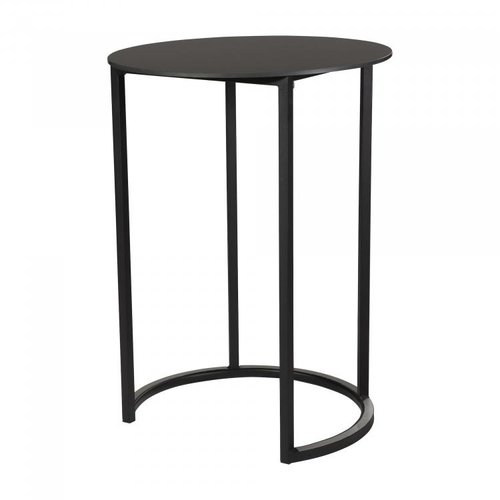  HorecaTraders Kubo Curve Stehtisch | Aluminium/Volkern | Schwarz | Ø80 x 110 cm 