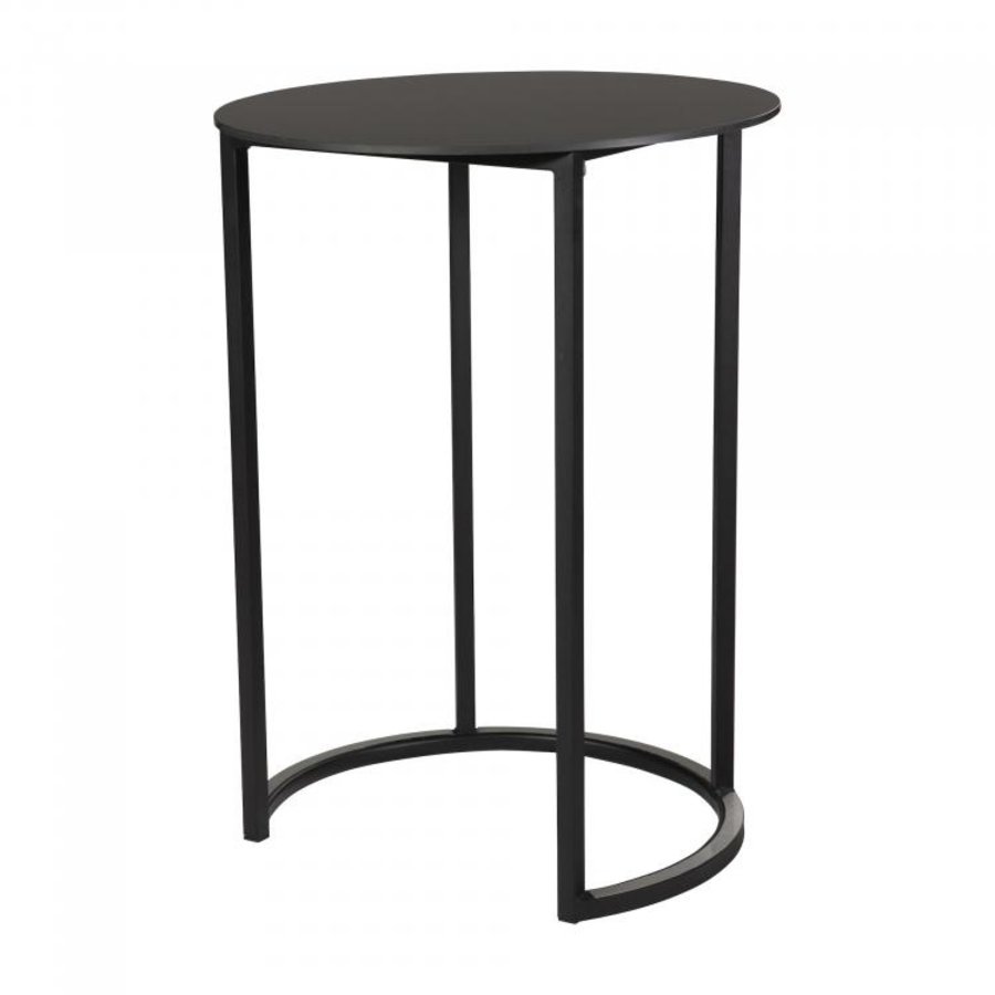 Kubo Curve bar table | Aluminium/Volkern | Black | Ø80 x 110 cm
