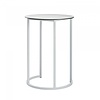 HorecaTraders Kubo Curve high table | Aluminium/Volkern | White | Ø80 x 110 cm