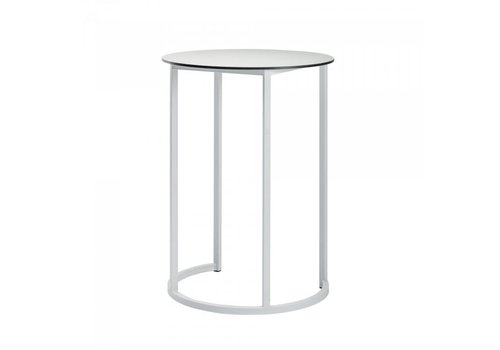  HorecaTraders Kubo Curve high table | Aluminium/Volkern | White | Ø80 x 110 cm 