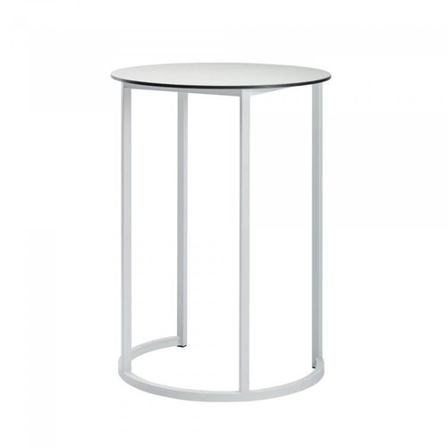  HorecaTraders Standing table Kubo Curve | Aluminium/Volkern | White | Ø80 x 110 cm 