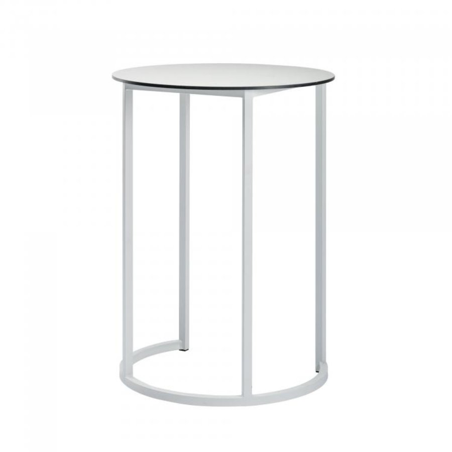 Kubo Curve high table | Aluminium/Volkern | White | Ø80 x 110 cm