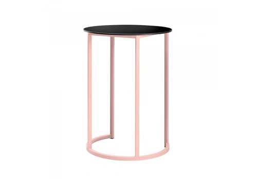  HorecaTraders Kubo Curve bar table | Aluminium/Volkern | Pink/Black | Ø80 x 110 cm 