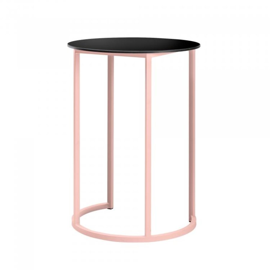 Kubo Curve bar table | Aluminium/Volkern | Pink/Black | Ø80 x 110 cm