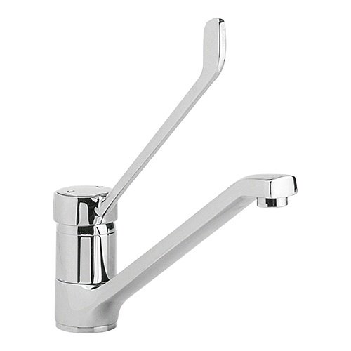  HorecaTraders Robinet mélangeur pivotant | acier inoxydable | 24 x 24 cm | Raccordement d'eau 3/8 