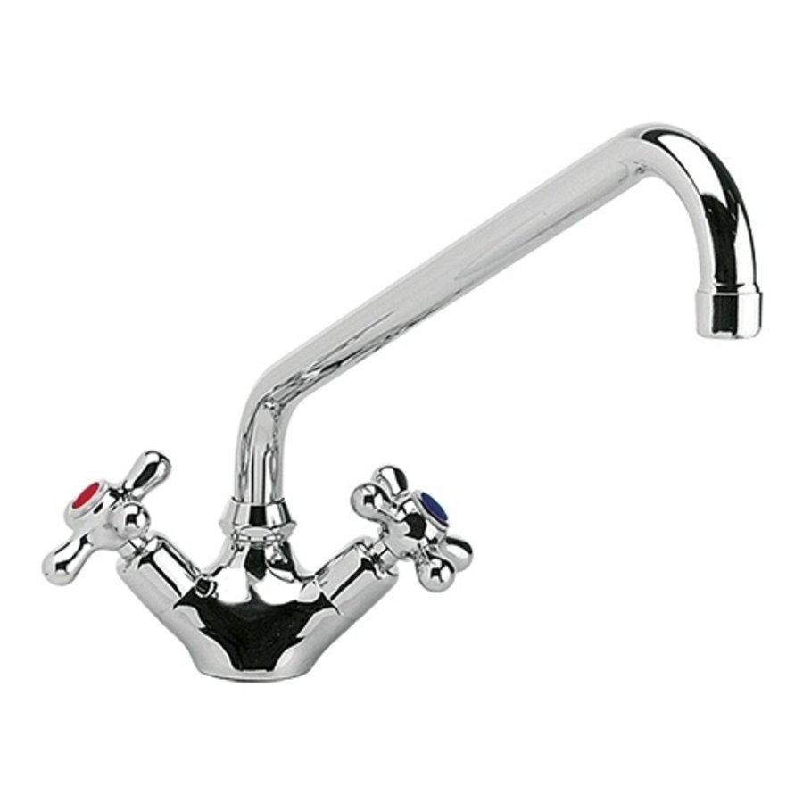 Mixing swivel tap | Stainless steel | 30 x 31 cm | Water connection 1/2