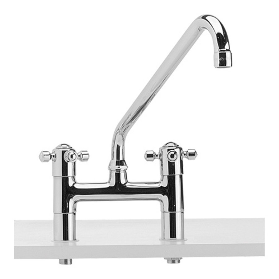 Mixing swivel tap | Stainless steel | 30 x 32.7cm | Water connection 1/2