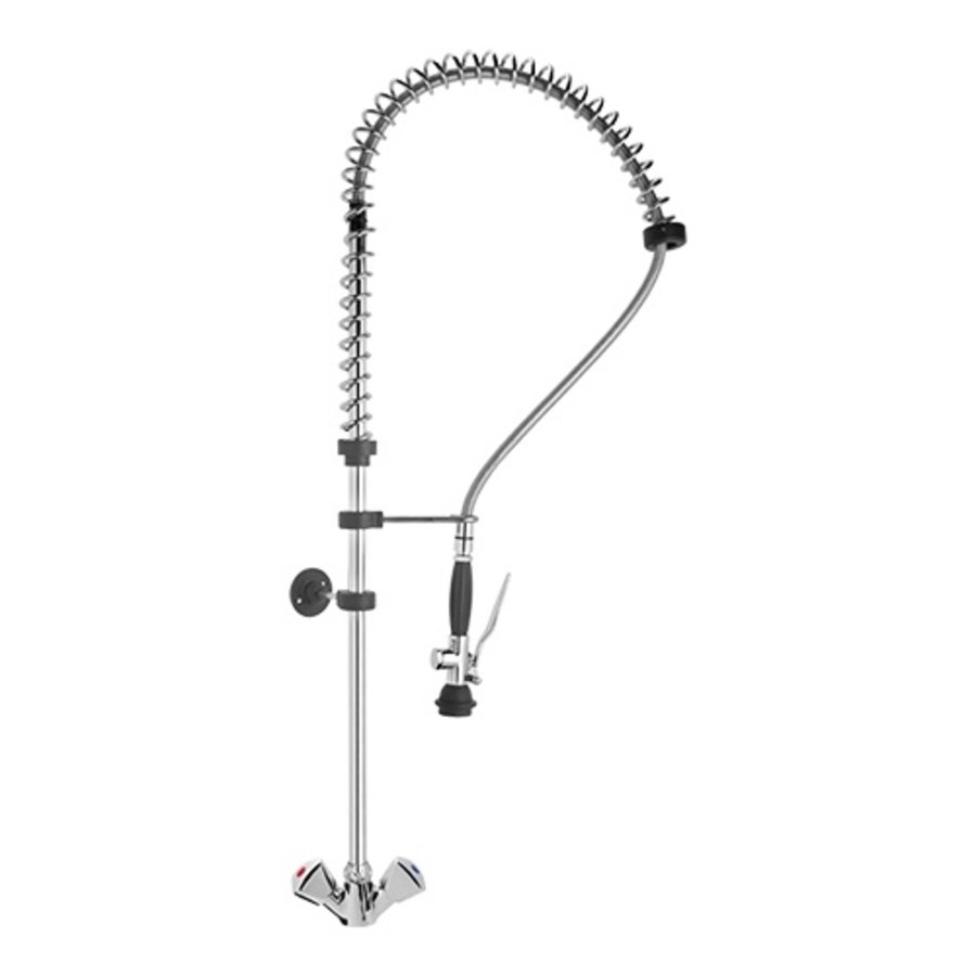 Douche de pré-rinçage | acier inoxydable | 100 x 111 cm | Raccordement d'eau 1/2