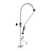 HorecaTraders Douche de pré-rinçage avec robinet | acier inoxydable | Raccordement eau 1/2 | 111 x 100 cm