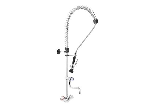  HorecaTraders Douche de pré-rinçage avec robinet | acier inoxydable | Raccordement eau 1/2 | 111 x 100 cm 