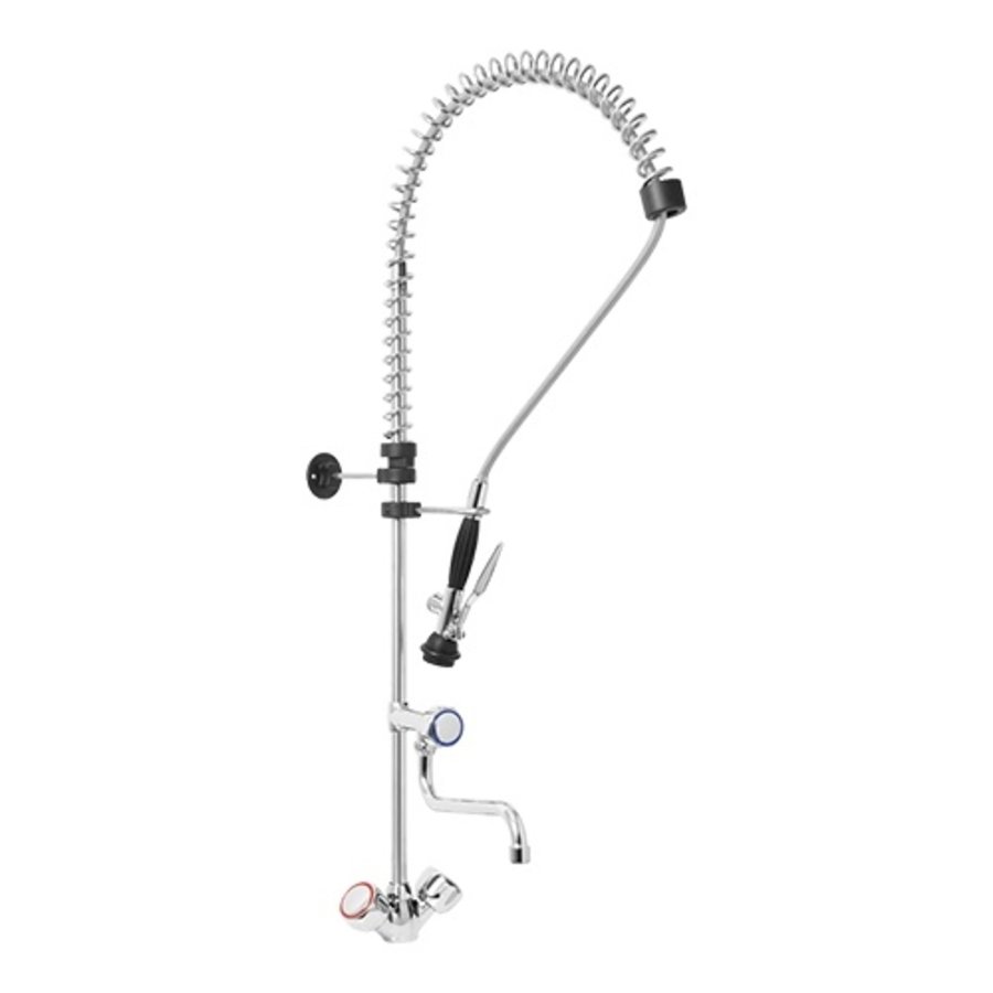 Douche de pré-rinçage avec robinet | acier inoxydable | Raccordement eau 1/2 | 111 x 100 cm