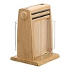 HorecaTraders Knife rack | Wood | 1.75 kg | Magnets on two sides