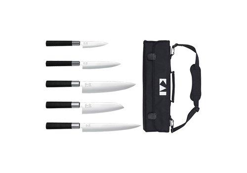  HorecaTraders Ensemble de couteaux KAI 5 pièces | Noir | 5 couteaux 