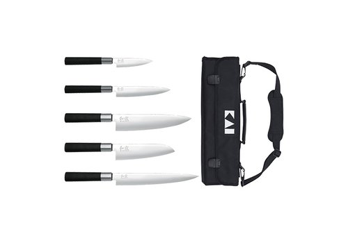  HorecaTraders KAI 5 Piece Knife Set | Black | 5 knives 