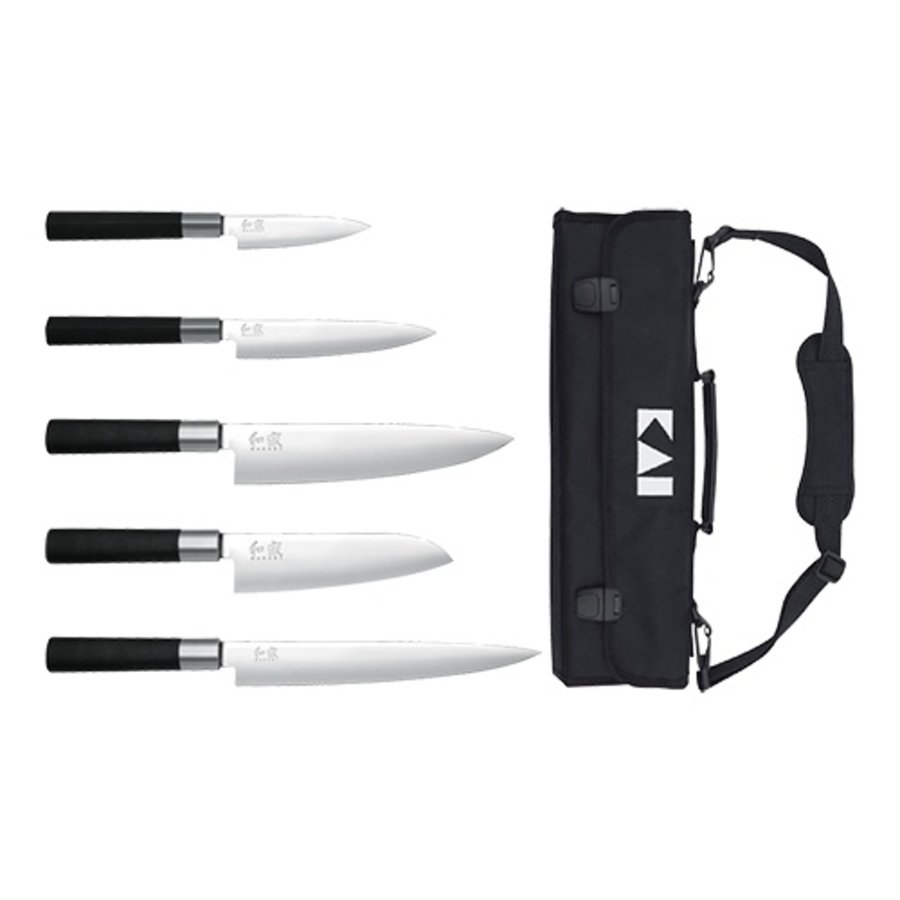 Ensemble de couteaux KAI 5 pièces | Noir | 5 couteaux