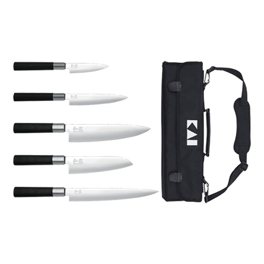 KAI 5 Piece Knife Set | Black | 5 knives